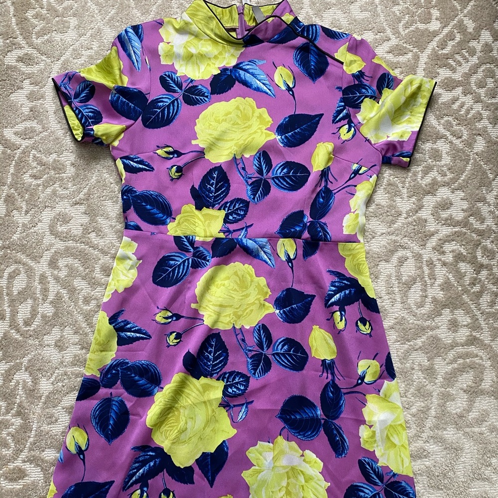 Bright High-Neck Dress